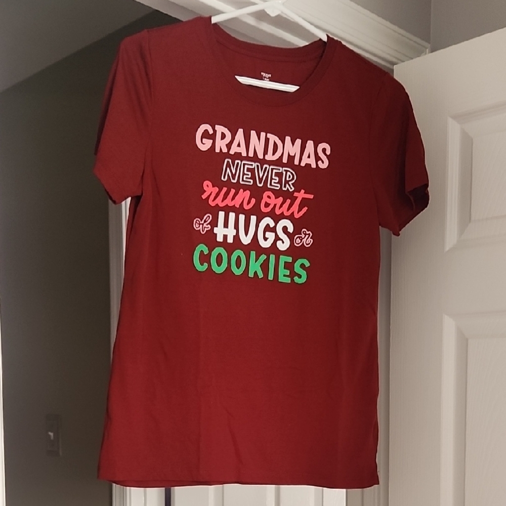 Holiday Time Red Graphic Tee - Grandma's Hugs and Cookies